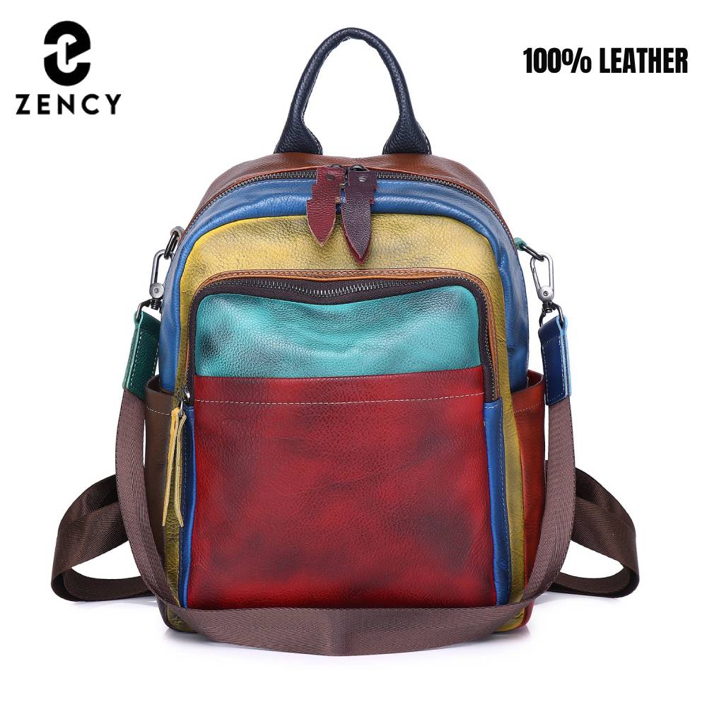Leather Backpack Vintage - Женский рюкзак Zency из натуральной кожи,