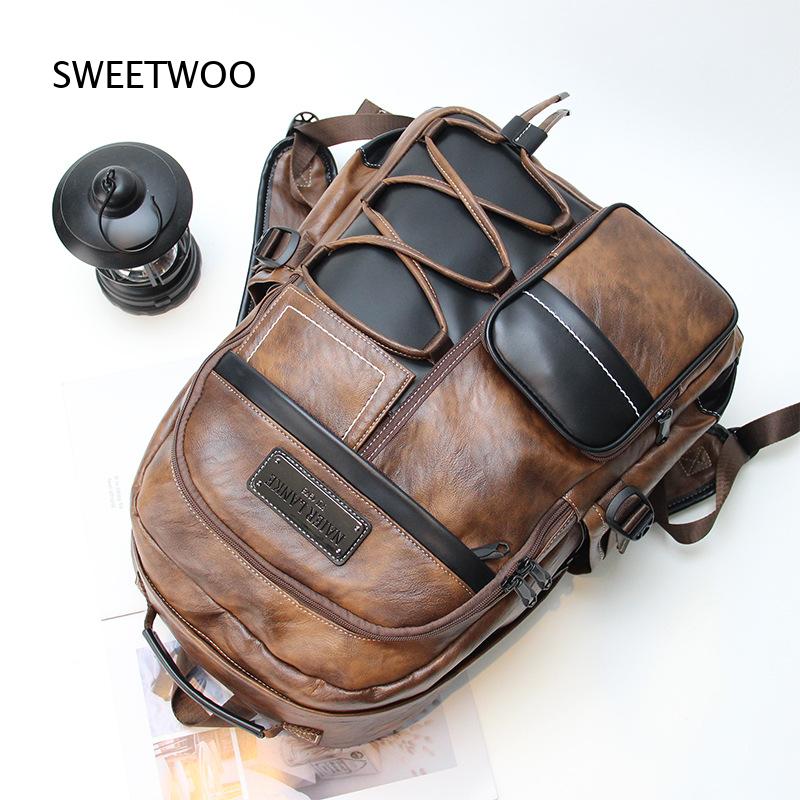 Мужской рюкзак из искусственно – обзор и цена Leather Backpack Vintage