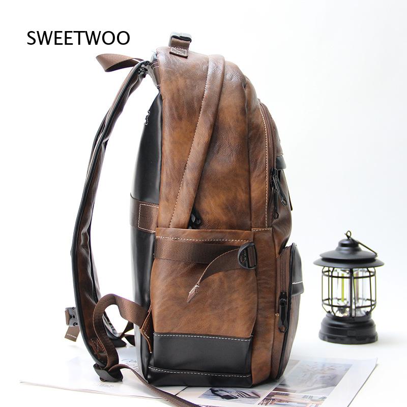 Мужской рюкзак из искусственно – обзор и цена Leather Backpack Vintage
