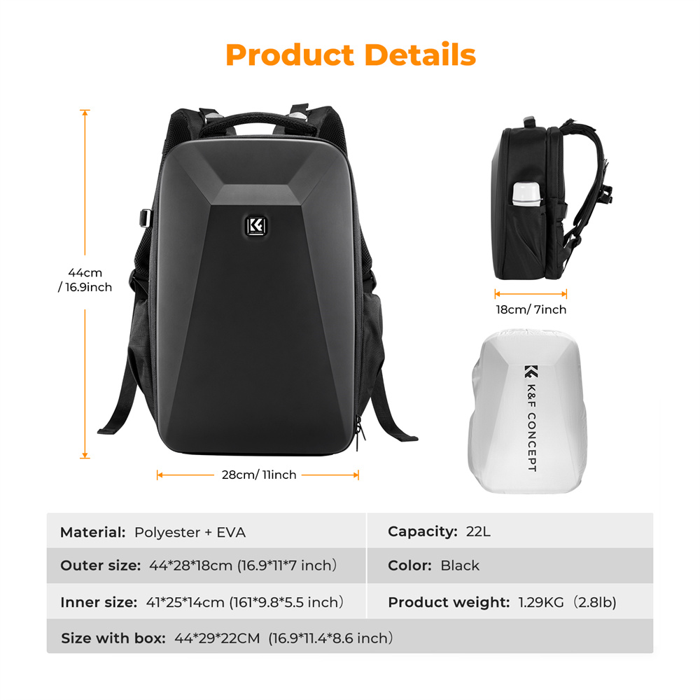 K&F CONCEPT – вместительная су – обзор и цена Rain Cover Backpack